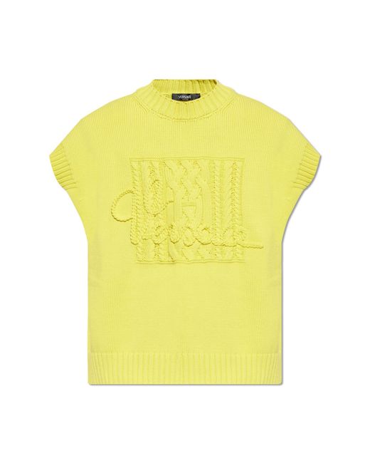 Versace Yellow Vest With Logo for men
