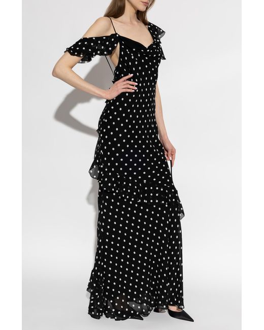 Self-Portrait Black Dress With Pear Pattern