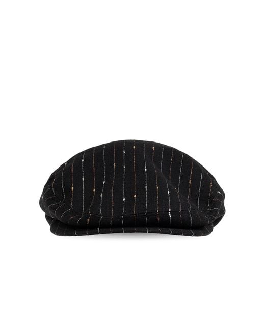 Dolce & Gabbana Black Pinstripe Flat Cap for men