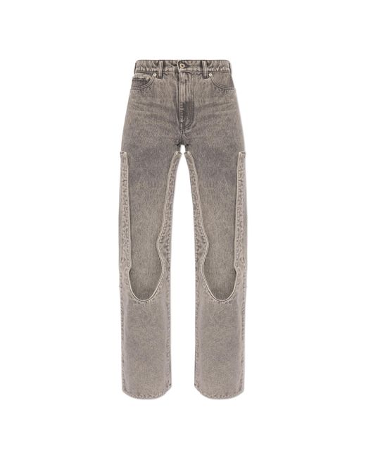 Y. Project Gray Jeans With Detachable Leg Panel,