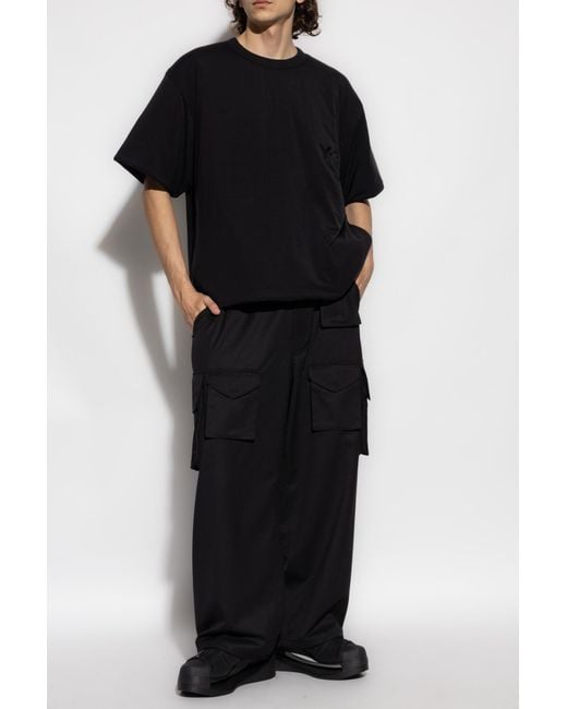 Y-3 Black T-Shirt With Padding for men