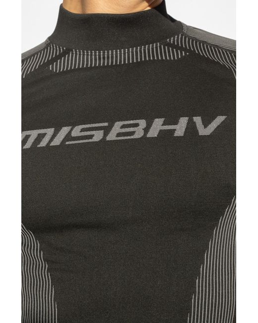 M I S B H V Black T-shirt With Logo, for men