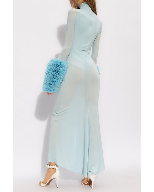 Alaïa Blue Dress With Decorative Sleeves, , Light