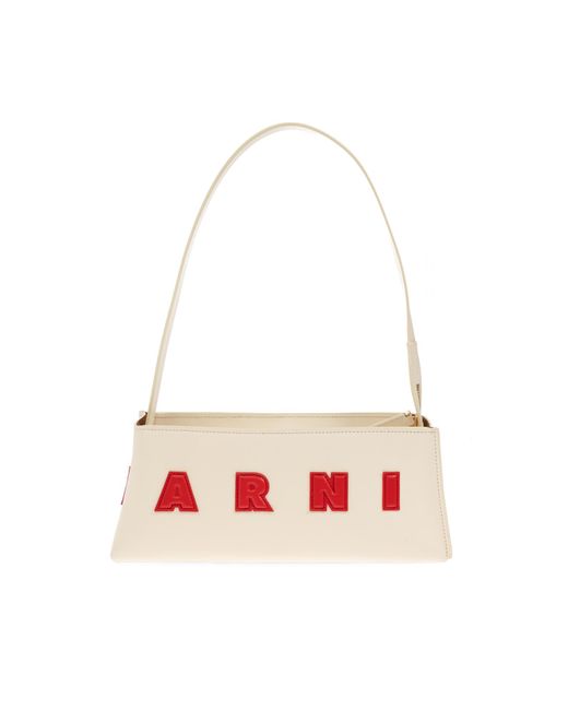 Marni White Shoulder Bag With Logo