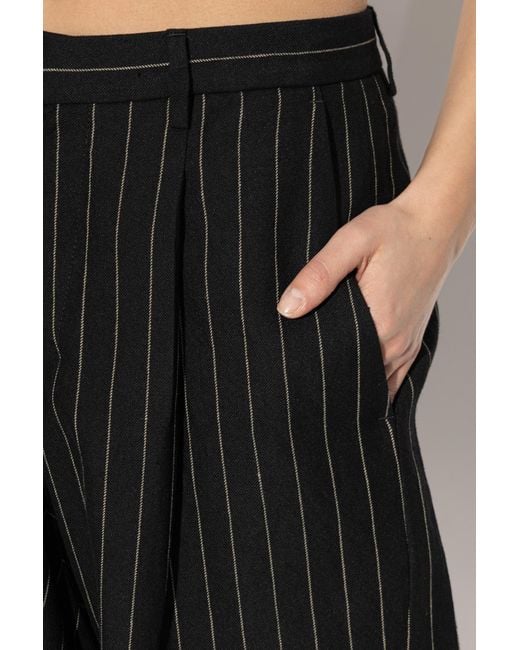 R13 Black Shorts With A Striped Pattern