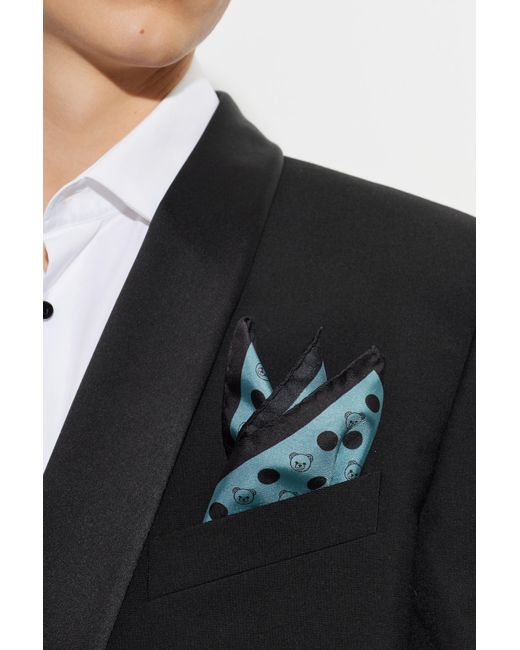 Moschino Gray Silk Pocket Square for men