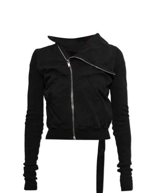 Rick Owens Black Asymmetrical Cut Sweatshirt