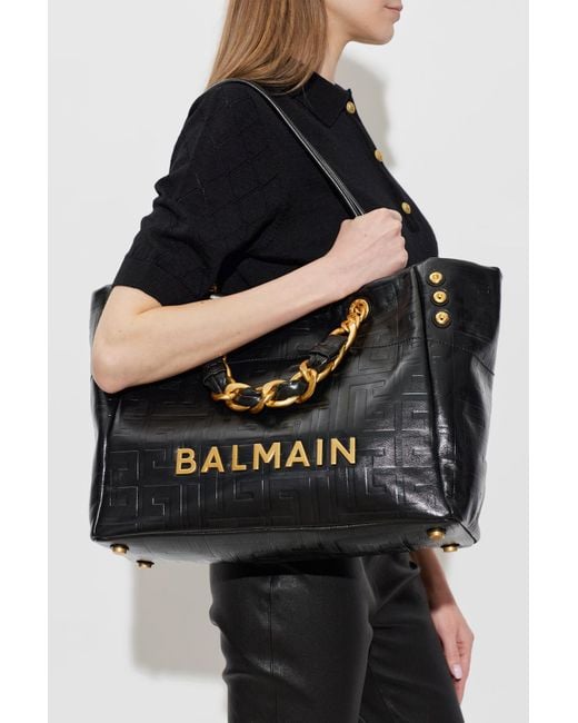 Balmain Black "1945 Soft" Bag