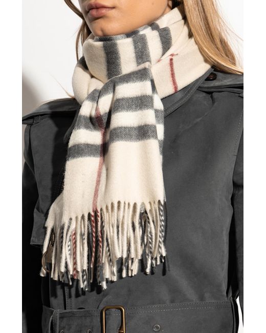 Burberry White Cashmere Scarf