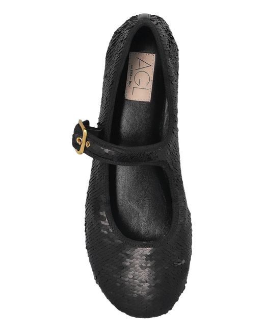 Agl Attilio Giusti Leombruni Gray Sequin Ballet Flats Hoola