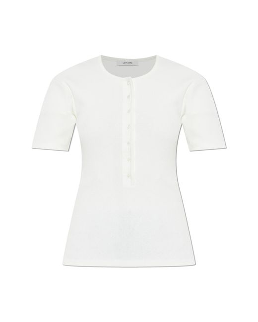 Lemaire Blue Ribbed Fitted Top
