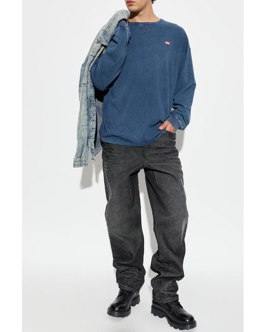 DIESEL Blue T-Shirt 'T-Boxt-Ls-Raw' for men