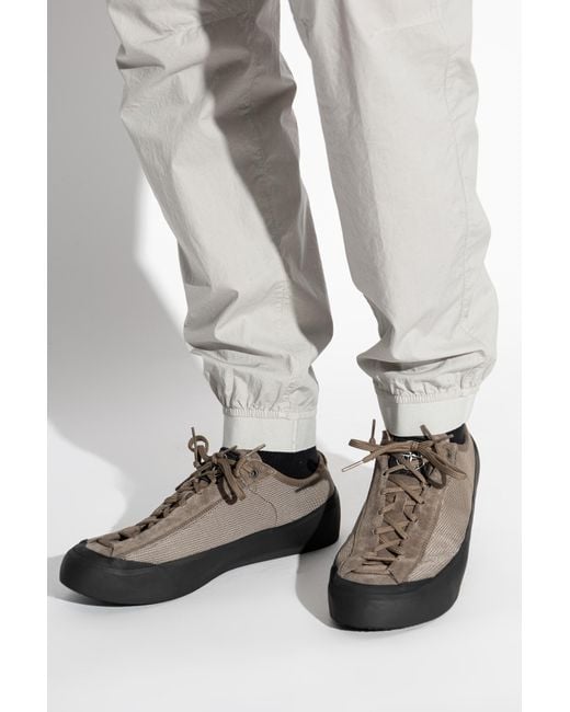 Stone Island Brown Sports Shoes With Logo Patch for men