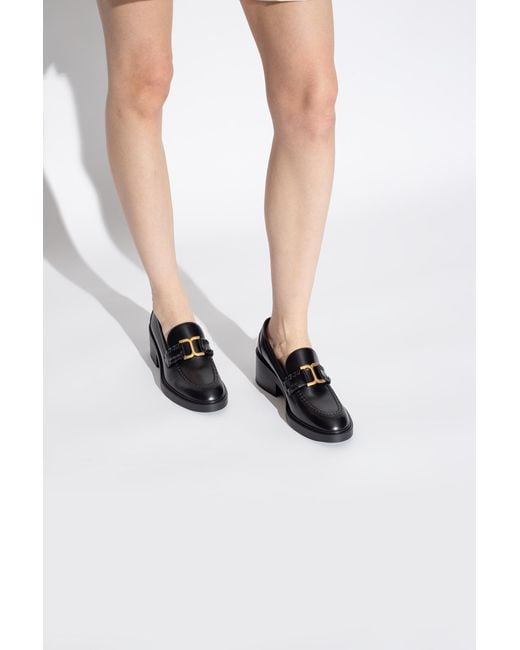 Chloé Black ‘Marcie’ Heeled Loafers