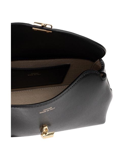 Totême  Black 'T-Lock Mini' Leather Clutch