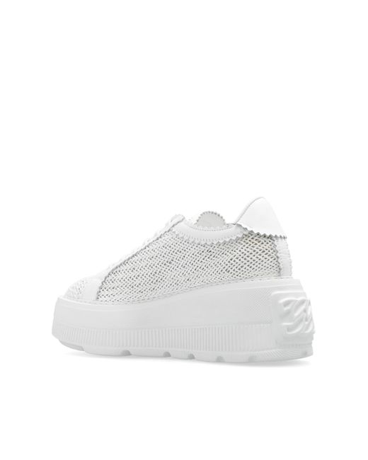 Casadei White 'nexus Hanoi' Platform Sneakers,