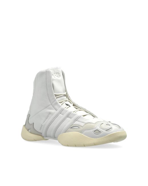 Y-3 White High-Top Sports Shoes 'Regu 2002 Hi'