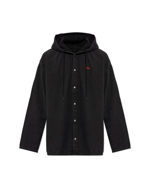 DIESEL Black Shirt 'D-Dewny-Hood' for men