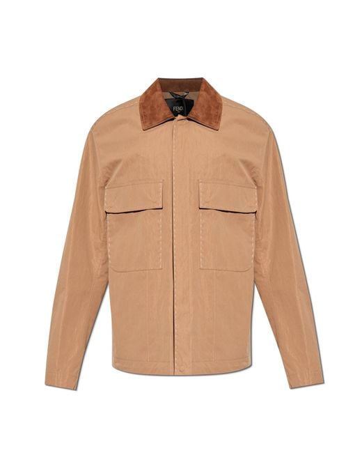 Fendi Natural Jacket With Pockets for men