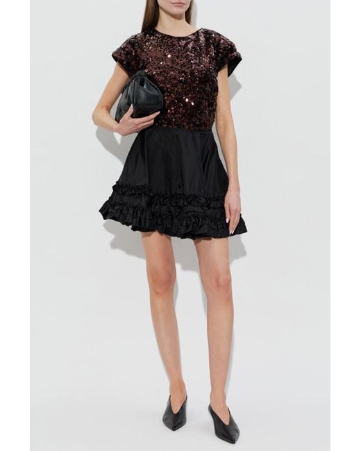 Ganni Black Top With An Open Back