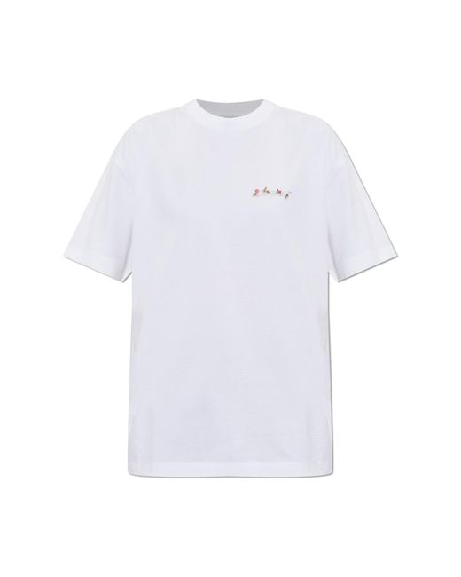 Off-White c/o Virgil Abloh White T-Shirt With A Colorful Printed Logo