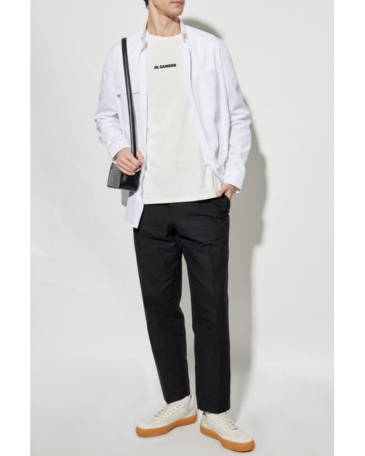 Jil Sander White T-Shirt With Logo for men