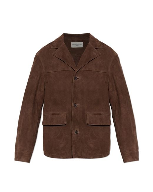 Officine Generale Brown Leather Jacket 'Erickson' for men