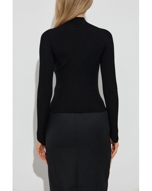 Courreges Black Turtleneck With Logo