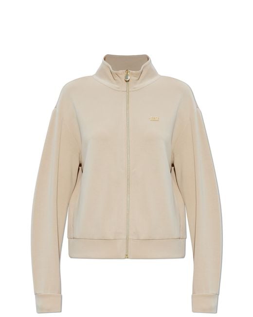EA7 Natural Zip-Up Sweatshirt With Logo