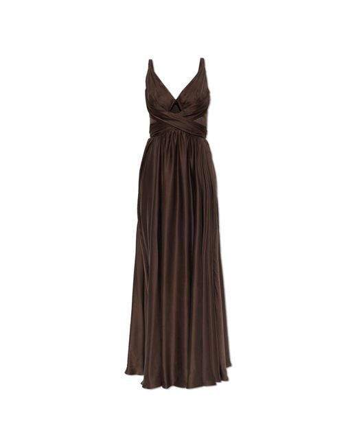 Zimmermann Brown Silk Dress With Draping
