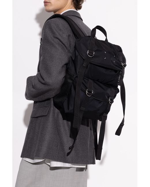 Maison Margiela Black Backpack With Logo