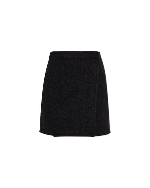 Lemaire Black Short Skirt With Wrap Fastening