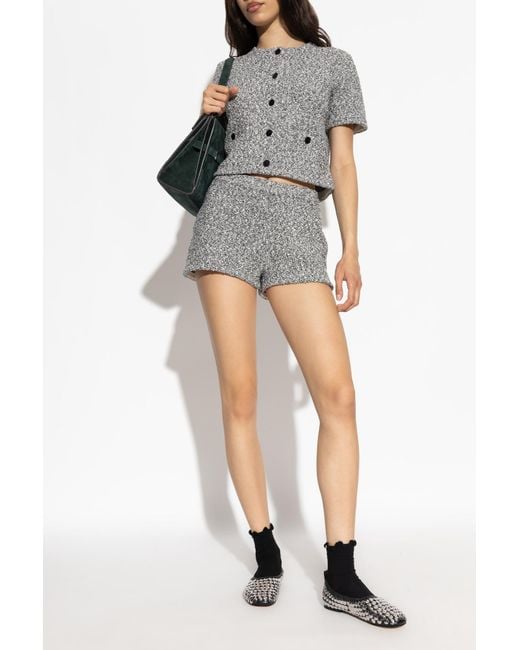 Tory Burch Gray Shorts With An Elastic Waistband