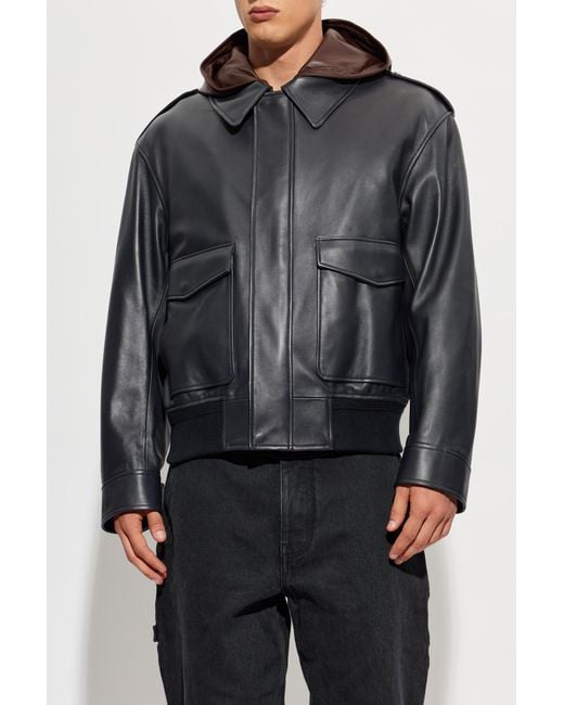 Loewe Black Leather Jacket for men