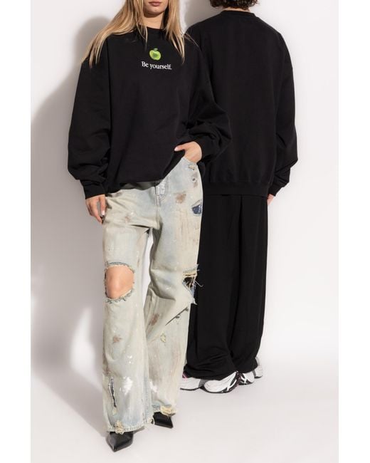 Vetements Black Sweatshirt With Print