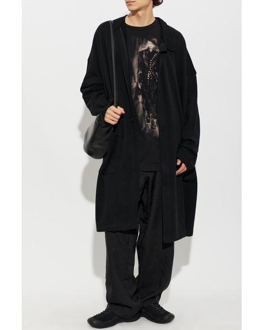 Yohji Yamamoto Black T-Shirt With Print for men