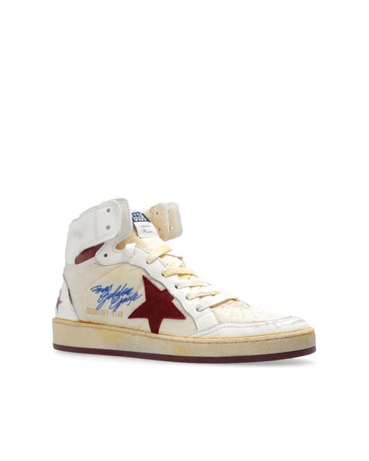 Golden Goose Deluxe Brand White ‘Sky Star’ High-Top Sneakers