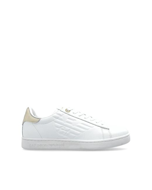 EA7 White Sports Shoes With Logo