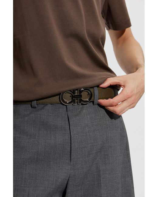 Ferragamo Brown Double-Sided Belt for men