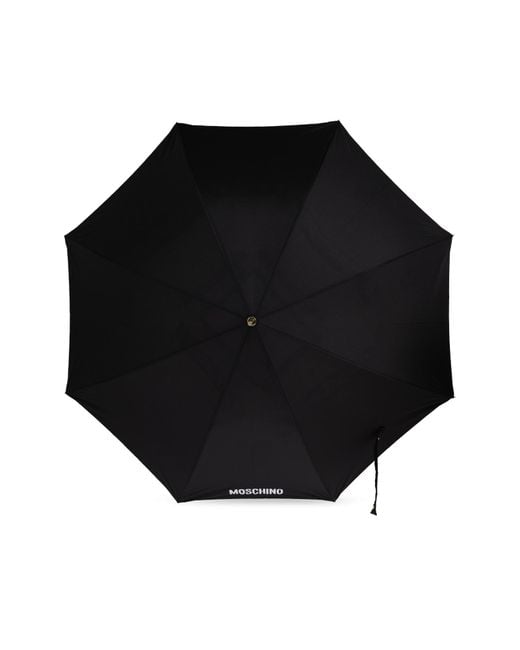 Moschino Black Patterned Umbrella
