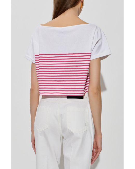Balmain Pink Top With A Striped Pattern