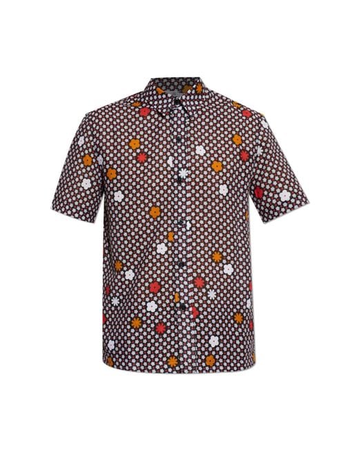 MM6 by Maison Margiela Red Shirt From The 'Beachwear' Line for men