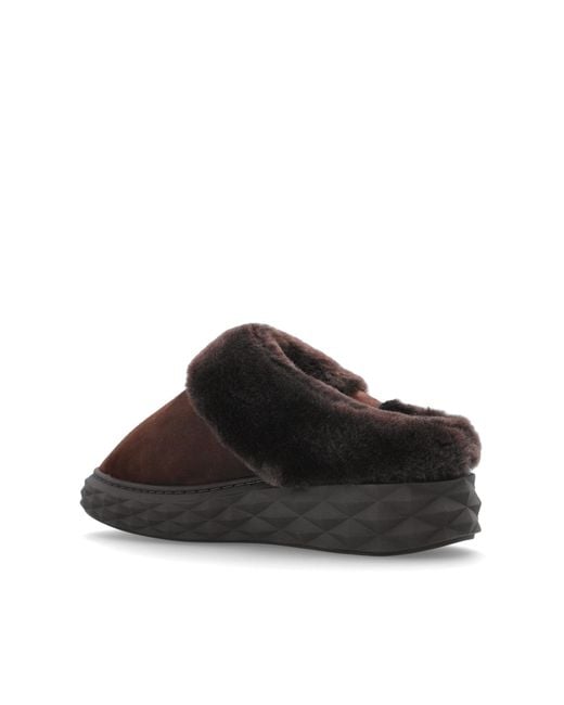 Jimmy Choo Brown Platform Slides "Diamond Maxi"
