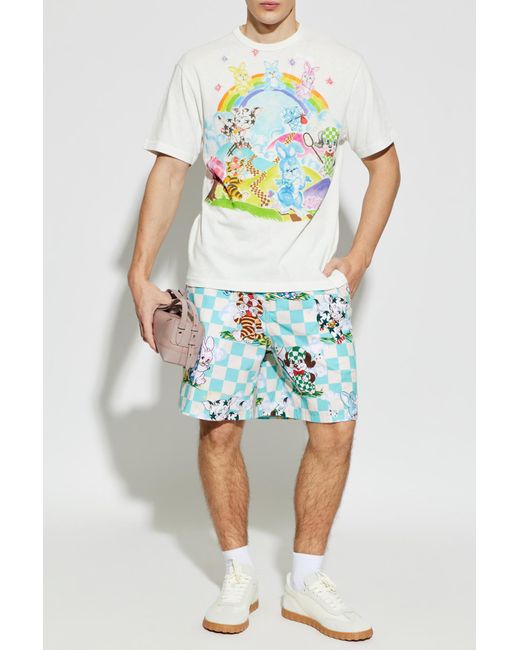 KENZO Blue Printed Shorts for men