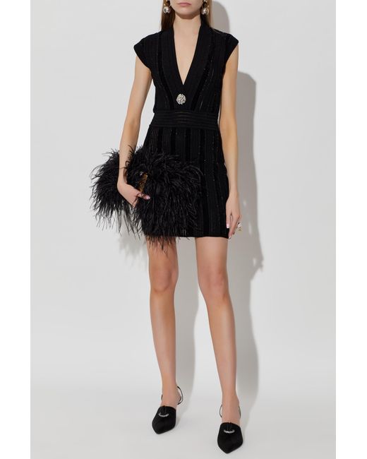 Balmain Black Dress With Shimmering Sequins