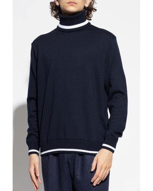 Paul & Shark Blue Wool Turtleneck for men