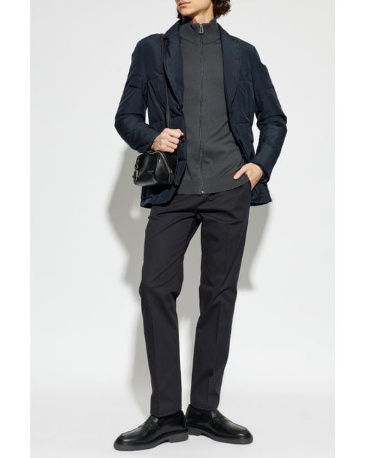 Paul Smith Gray Cardigan With Logo Patch for men