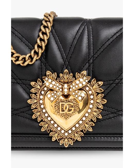 Dolce & Gabbana Black 'Devotion Medium' Shoulder Bag