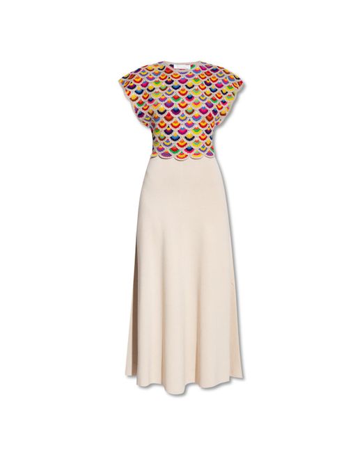 Chloé Multicolor Dress With Crochet Trims