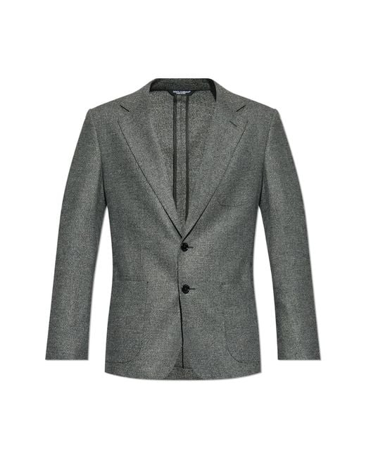 Dolce & Gabbana Gray Wool Blazer for men